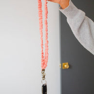 Coral Gingham Lanyard