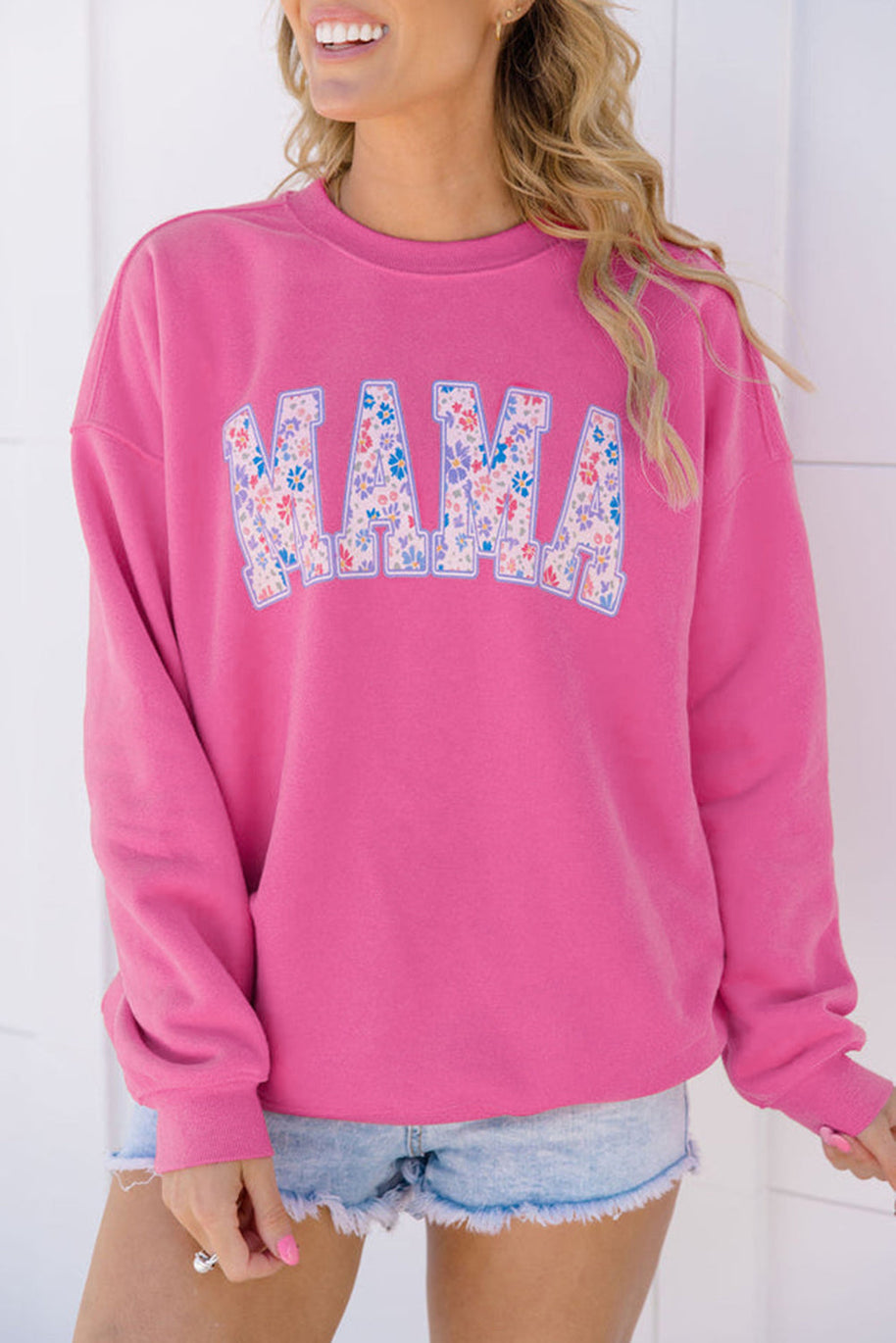 RTS: Floral Embroidered Mama Crew