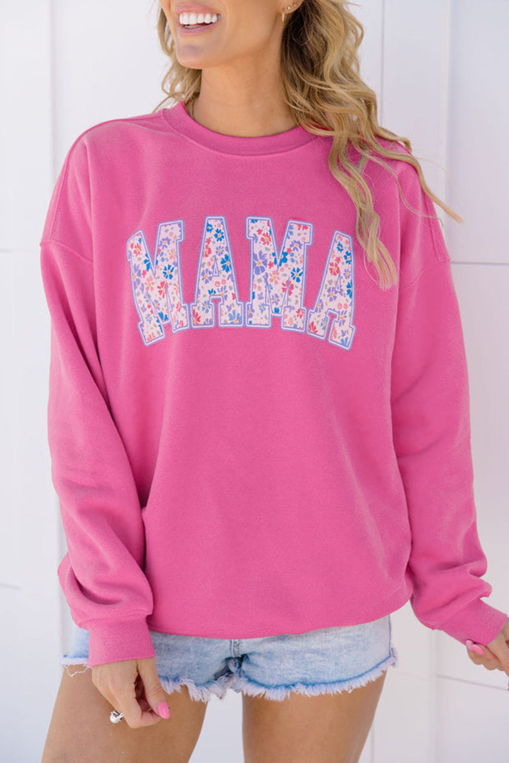 RTS: Floral Embroidered Mama Crew