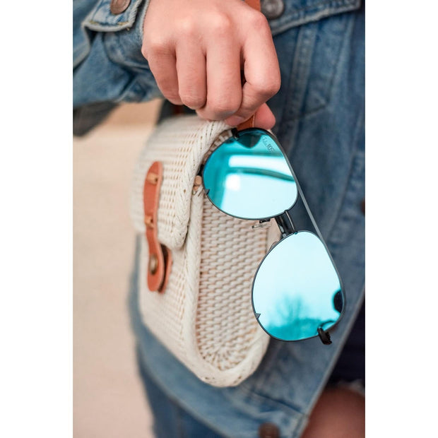 Ready to Ship | The Alex Black/Blue - High Quality Unisex Aviator Sunglasses*