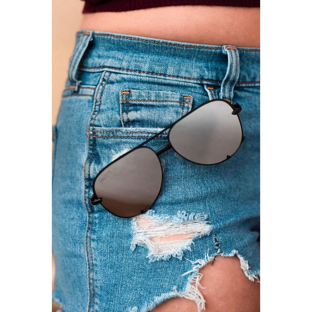 Ready to Ship | The Alex Black/Silver - High Quality Unisex Aviator Sunglasses