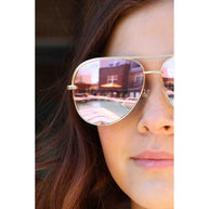Ready to Ship | The Alex Pink/Gold - High Quality Unisex Aviator Sunglasses*