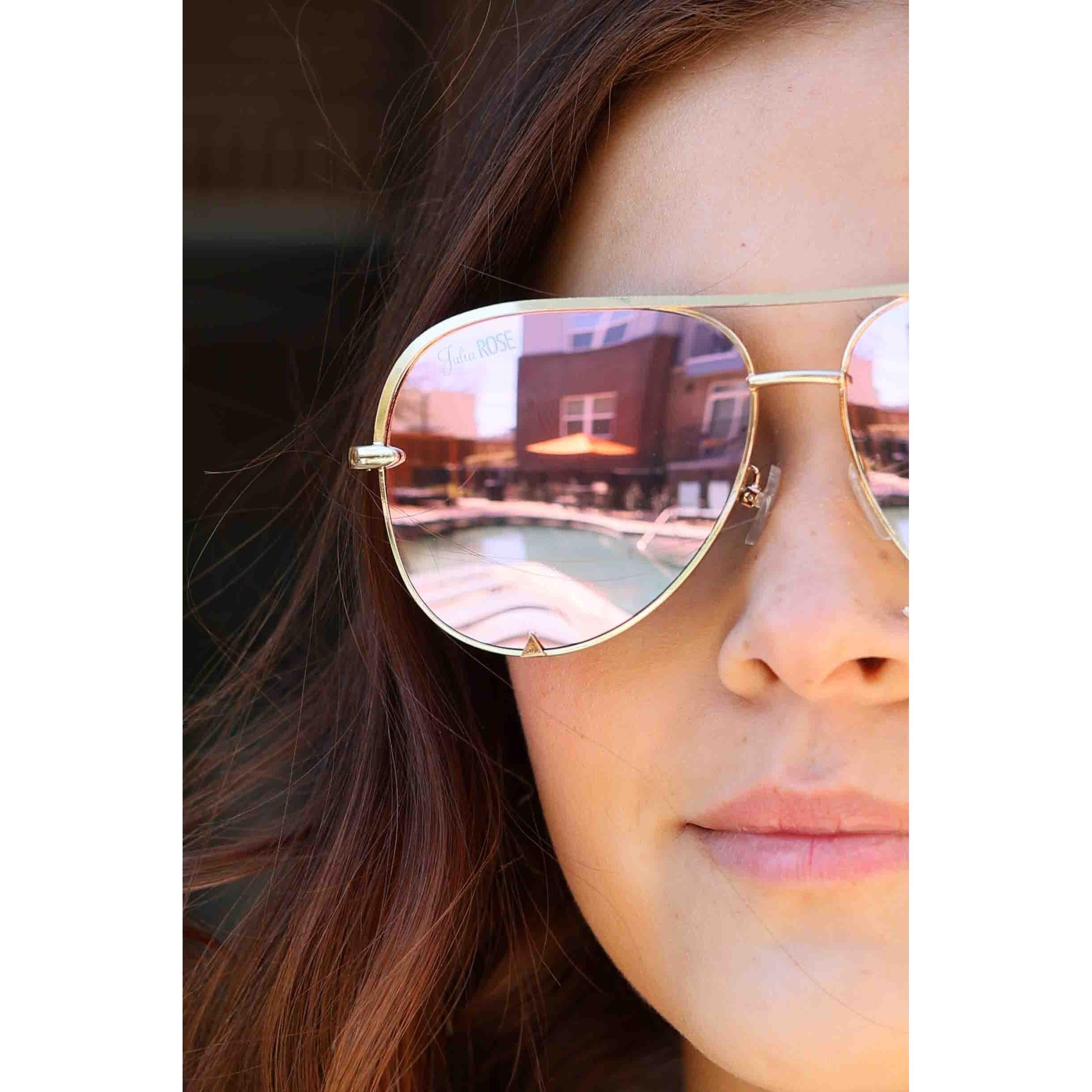Ready to Ship | The Alex Pink/Gold - High Quality Unisex Aviator Sunglasses*