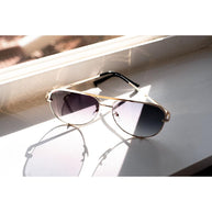 Ready to Ship  | The Alex Gold/Gray- High Quality Unisex Aviator Sunglasses