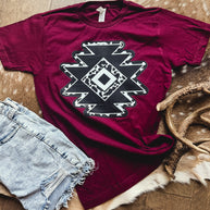 Cowprint Aztec Diamond Graphic Tee