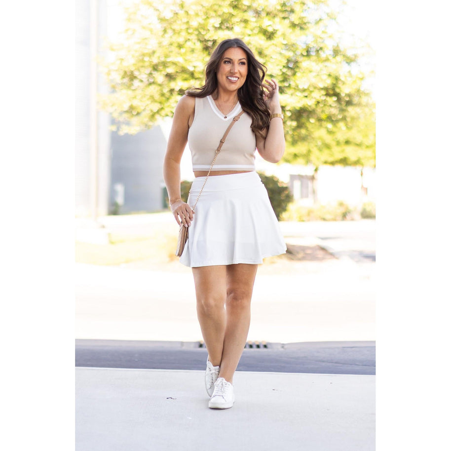 Ready to Ship | The Wendy - White Skort