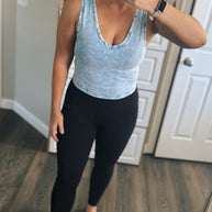 rts: Zenana WASHED COTTON V-NECK SLEEVELESS Tank