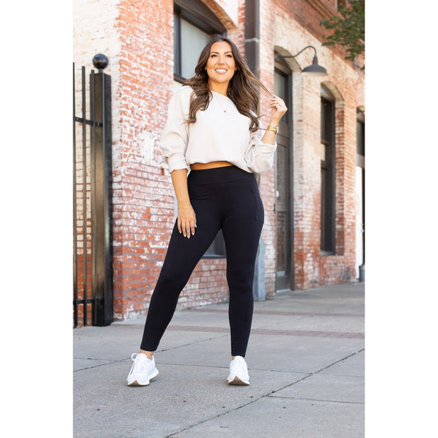 Ready to Ship | BLACK FULL-LENGTH Leggings with POCKET