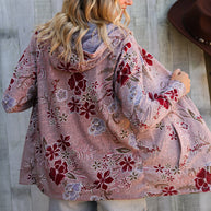 Find Love Bronze Long Sleeve Floral Print Open Cardigan Hoodie