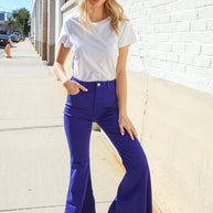 All You Need Sapphire High Waist Flare Leg Denim Jeans