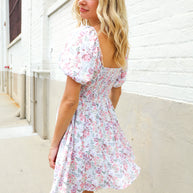 Lock Eyes Cream Floral Print Sweetheart Neck Fit & Flare Dress