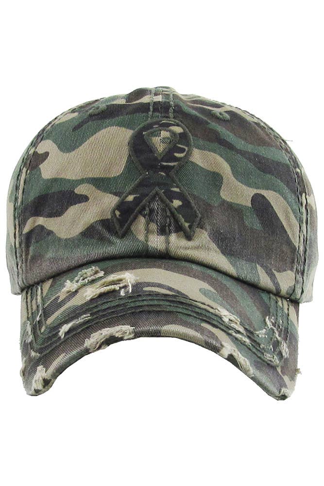 Camo Ribbon Washed Vintage Baseball Cap