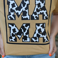Cowprint Mama Square Graphic Tee