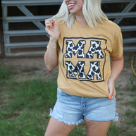 Cowprint Mama Square Graphic Tee