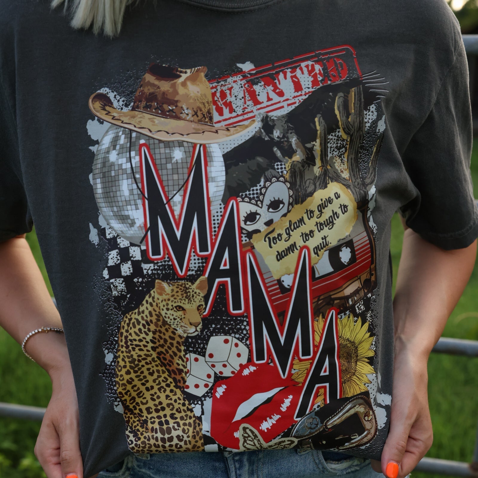 Wanted Mama Collage Graphic Tee