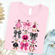 Pink Halloween Geese Graphic Tee