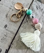 RTS: Wood & Crochet Silicone Bead Keychains-