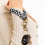 Black Checkerboard Keychain