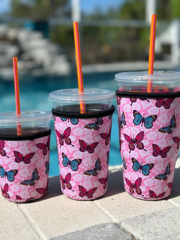 Cold Coffee Holder "Pink Butterfly"