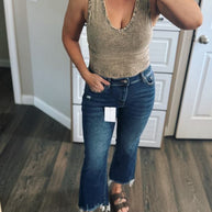 rts: Zenana WASHED COTTON V-NECK SLEEVELESS Tank