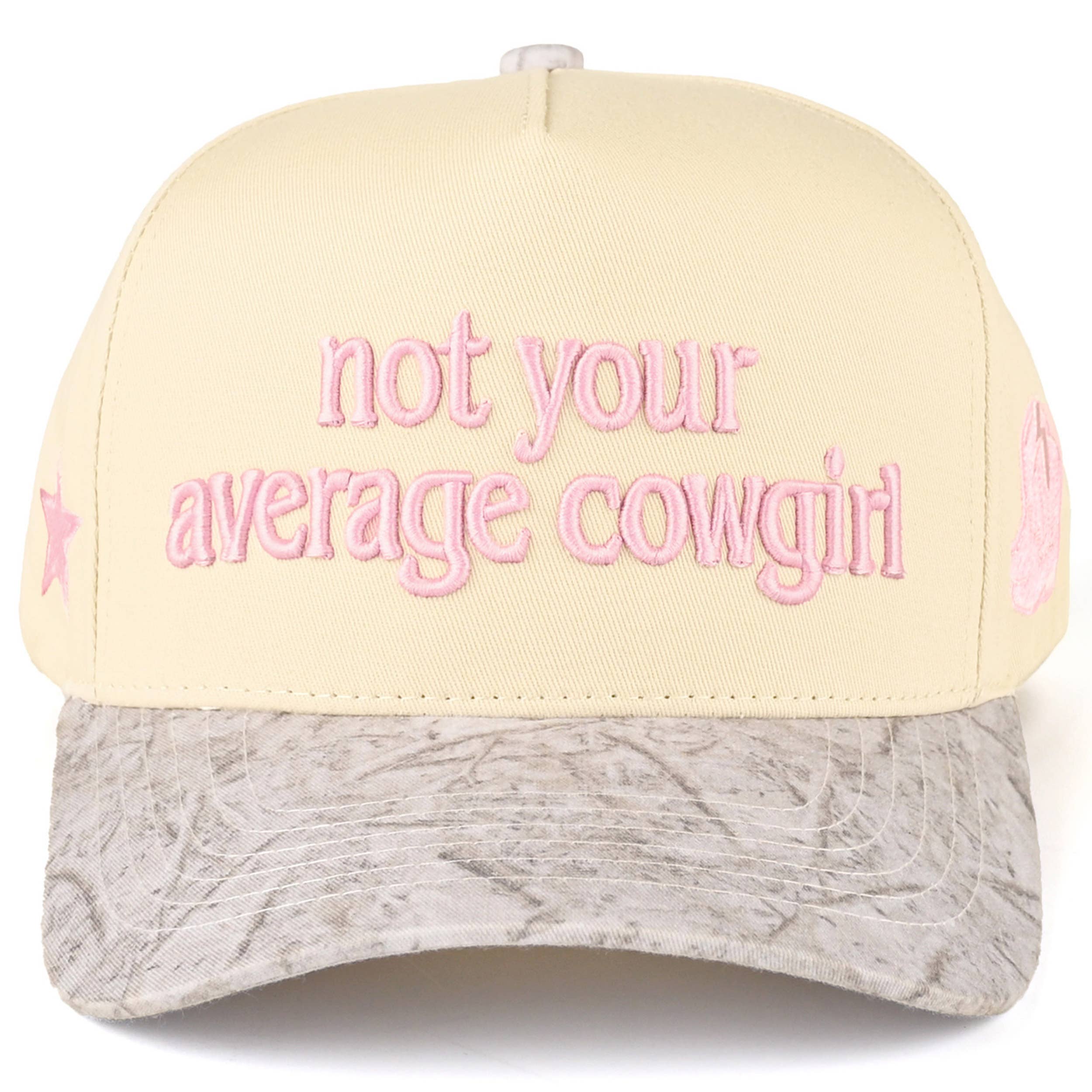 C.C NOT YOUR AVERAGE COWGIRL Lettering Two Tone Trucker Cap