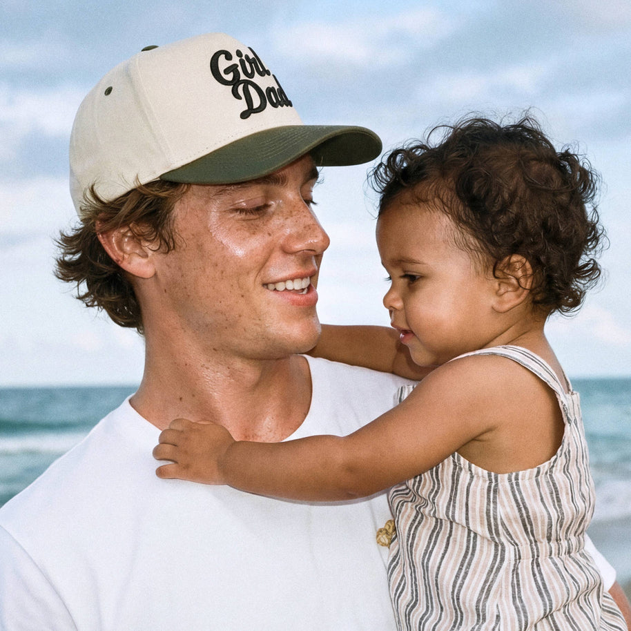 C.C GIRL DAD Letter Embroidered on Two Tone Trucker Hat