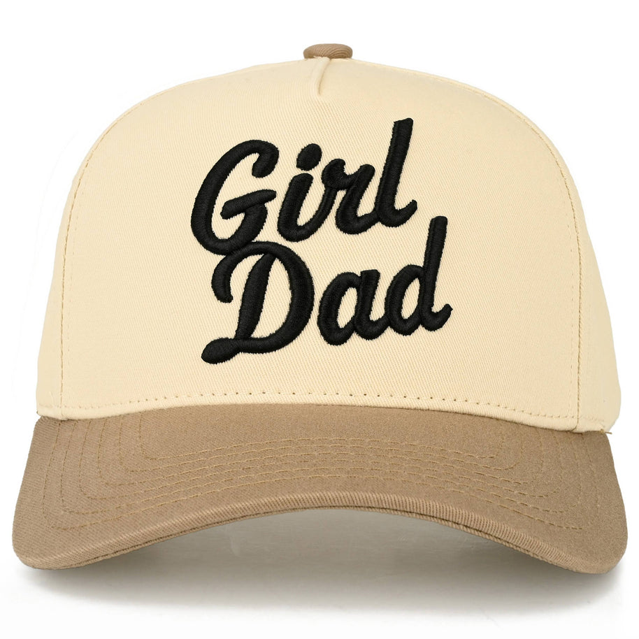C.C GIRL DAD Letter Embroidered on Two Tone Trucker Hat