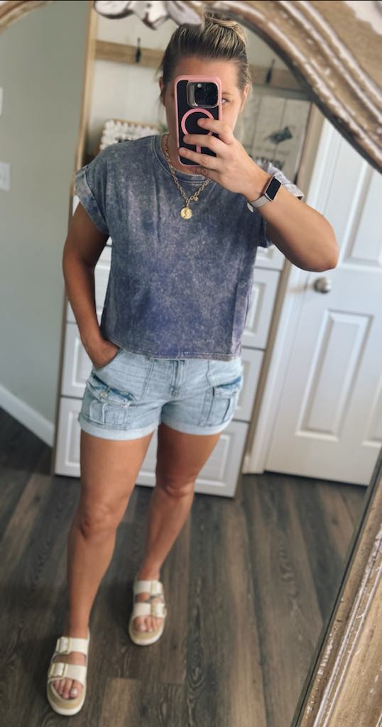 rts: washed cotton mid crop tee zenana