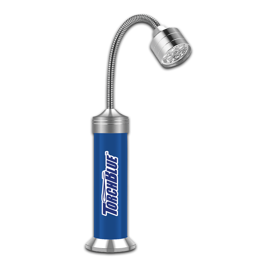 Torch Blue Magnetic Grill Silver LED Flashlight - 6/Display