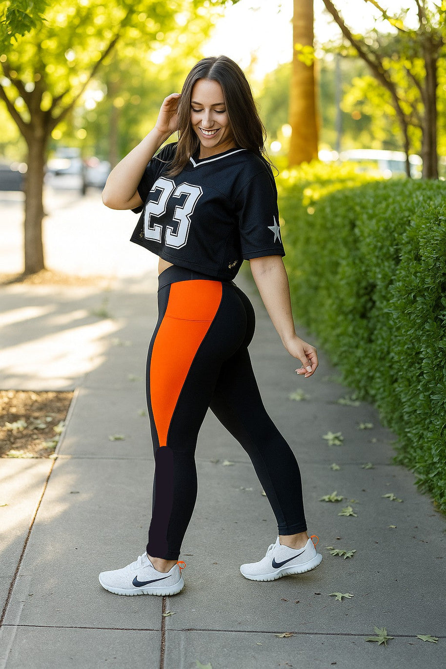 PreOrder | The Tatumn - Orange  Panel Leggings