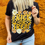 Trick Or Treat Checker Soft Graphic Tee
