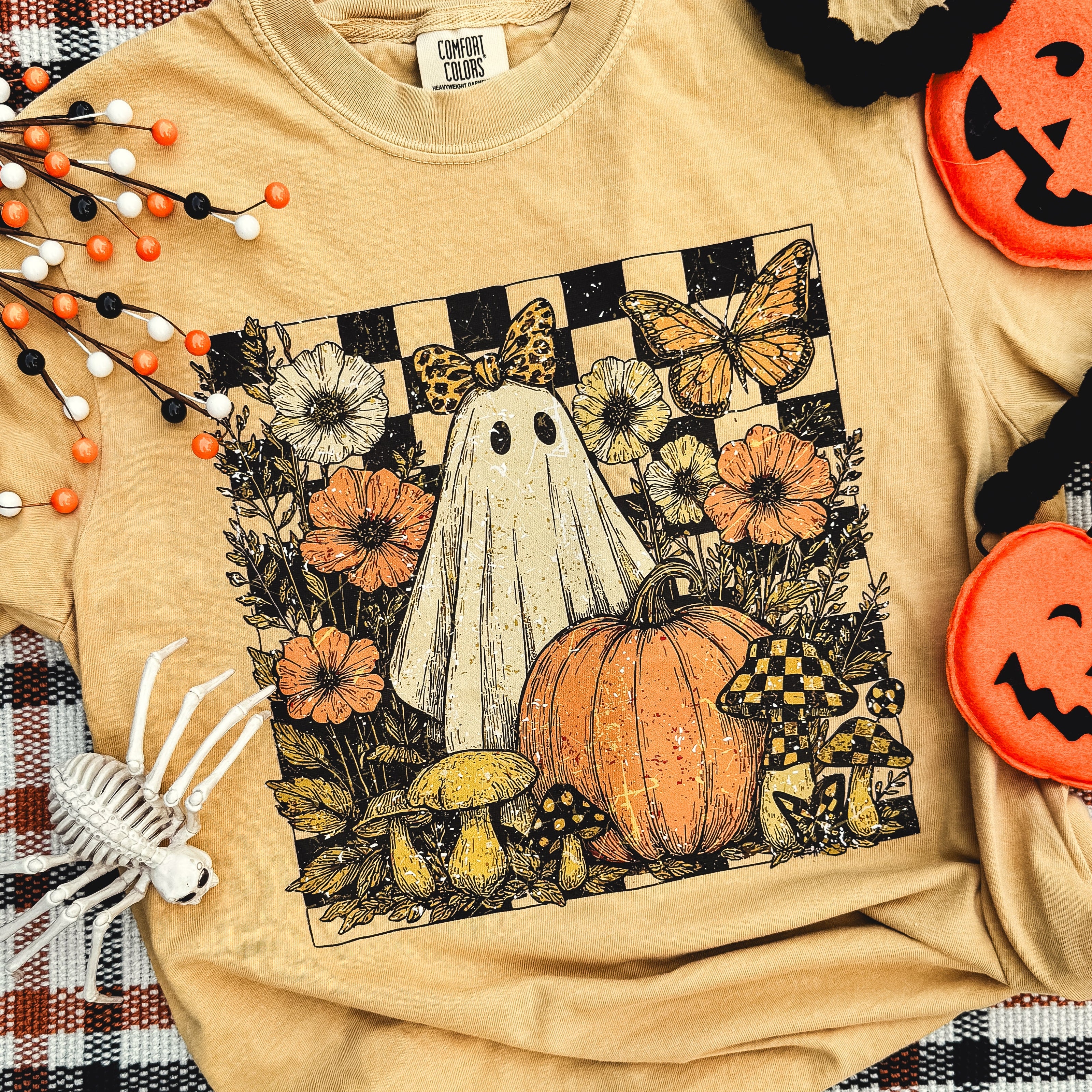 Checker Ghost Floral Soft Graphic Tee