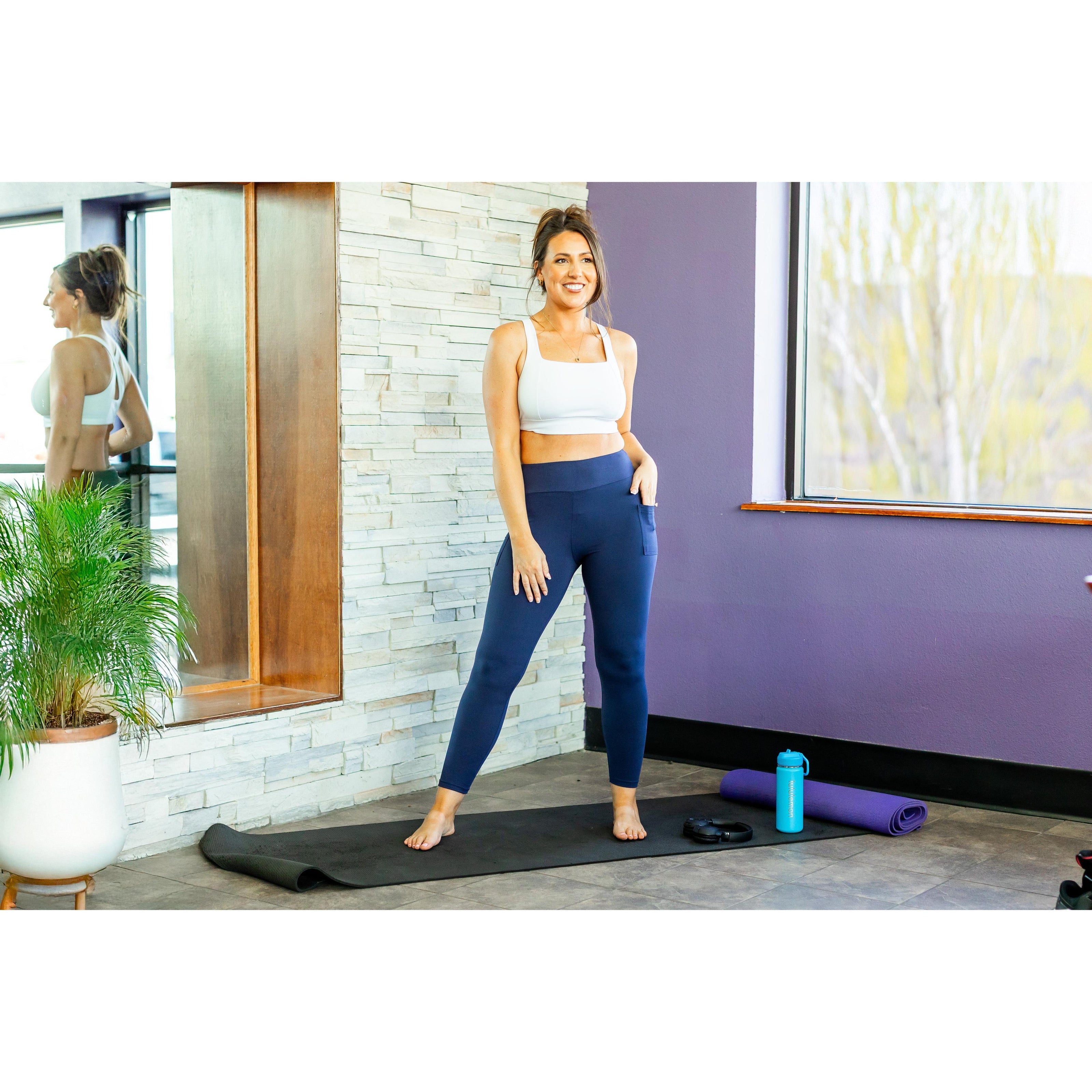 Ready to Ship | The Riley - 7/8 Ankle Length NAVY Leggings with Pockets*