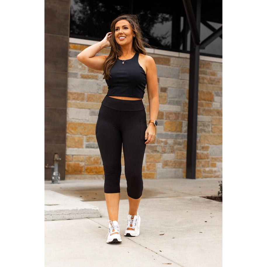 Ready to Ship | The Cassandra - Black CAPRI with POCKETS