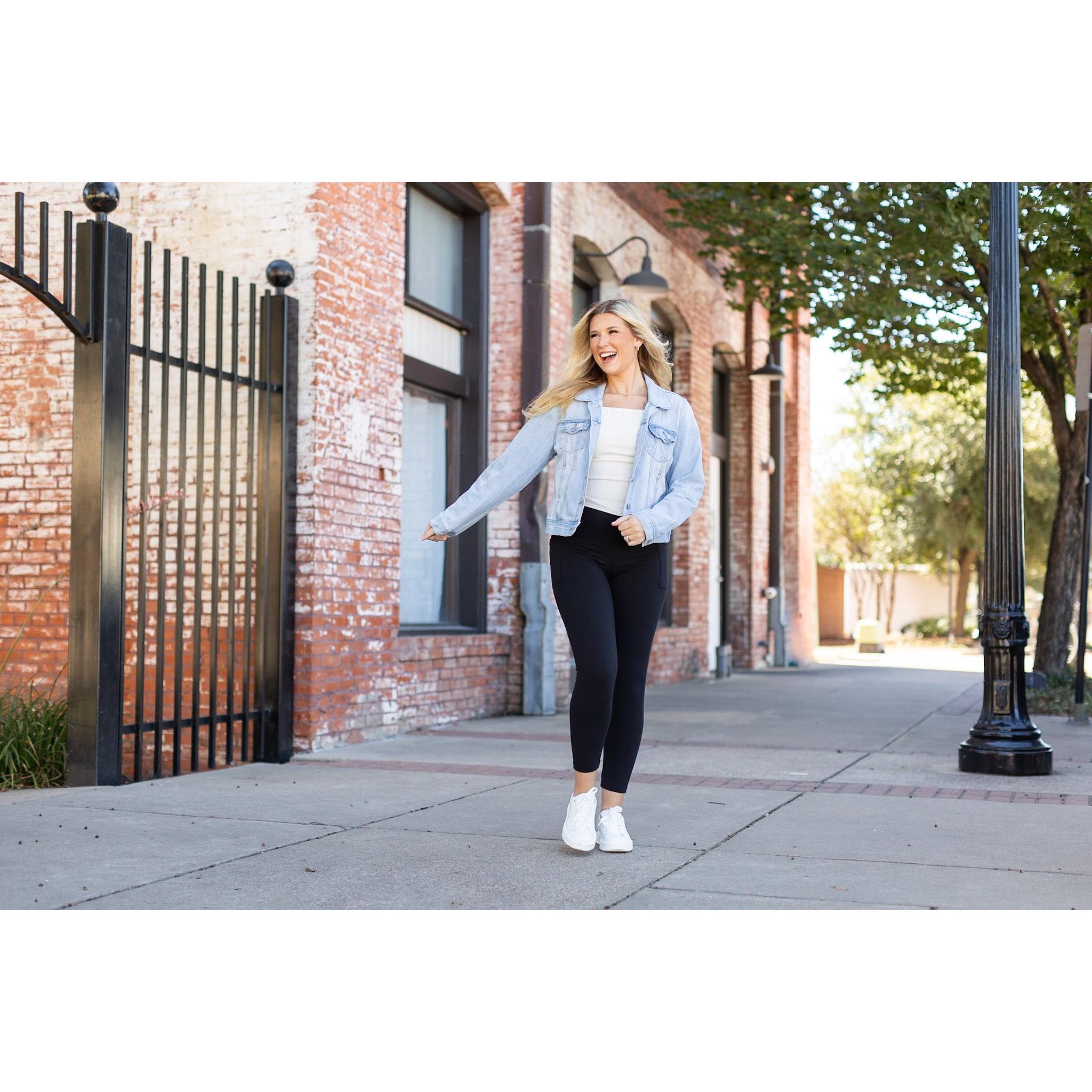 Ready to Ship  | The Alana - 7/8 Ankle Length BLACK Leggings with Pockets