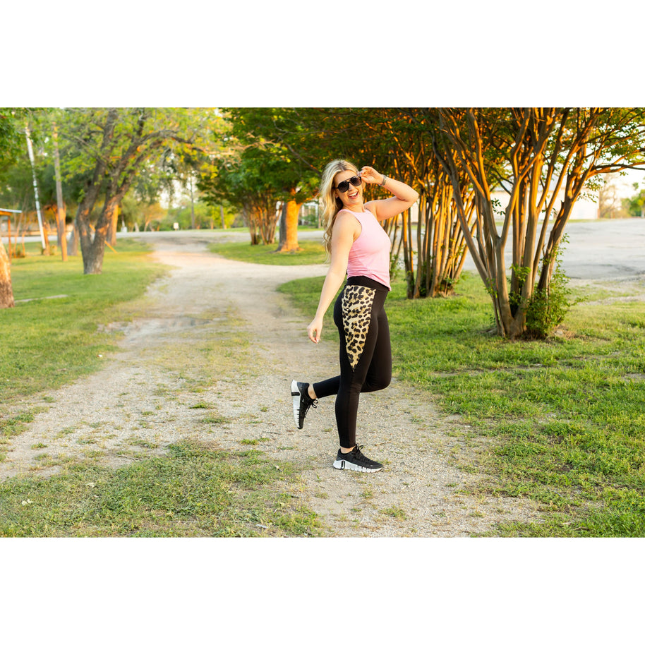 Ready to Ship | The Gianna Leopard Panel Sculpting Leggings