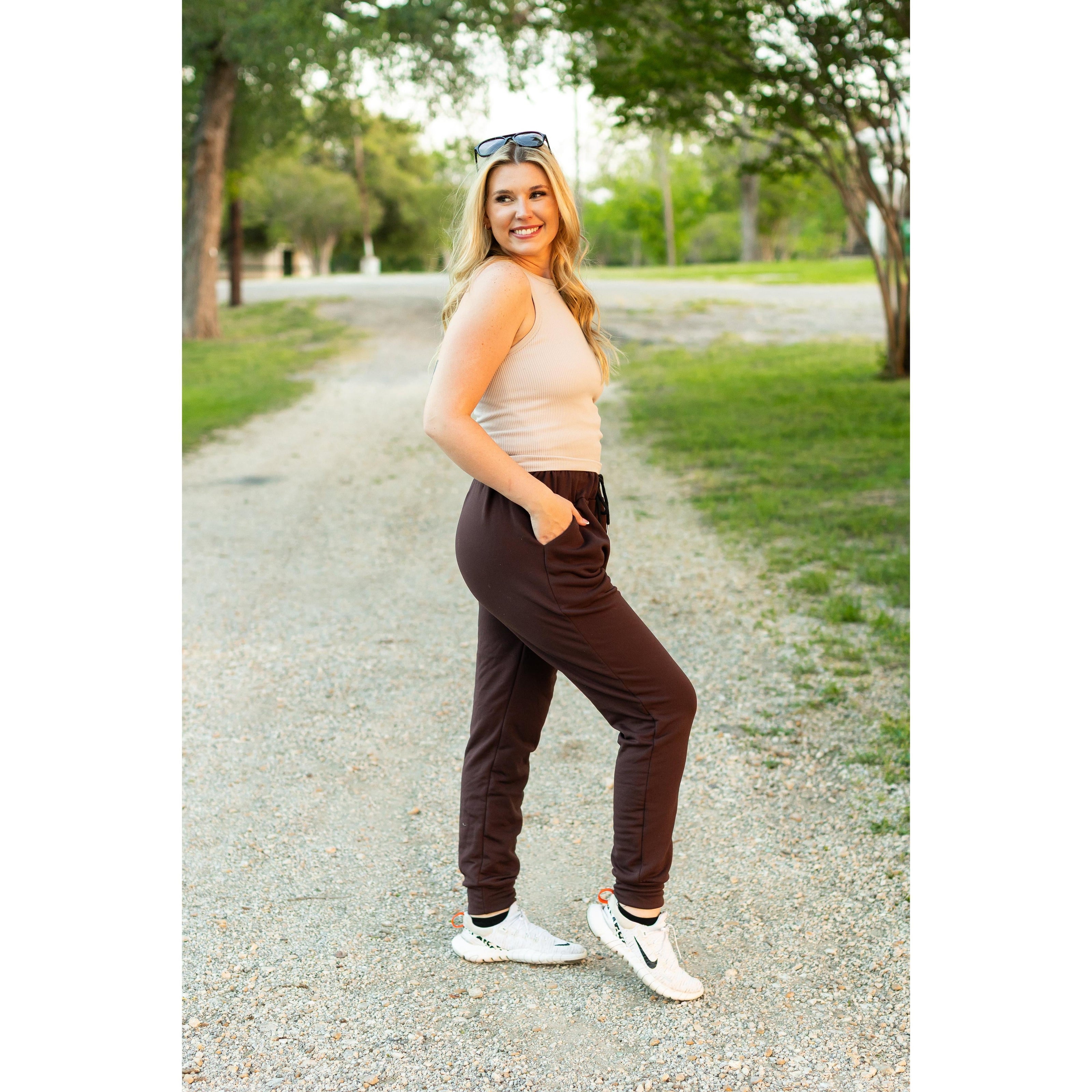 PreOrder | The Brinley - Brown Fleece Joggers