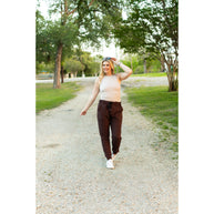 PreOrder | The Brinley - Brown Fleece Joggers