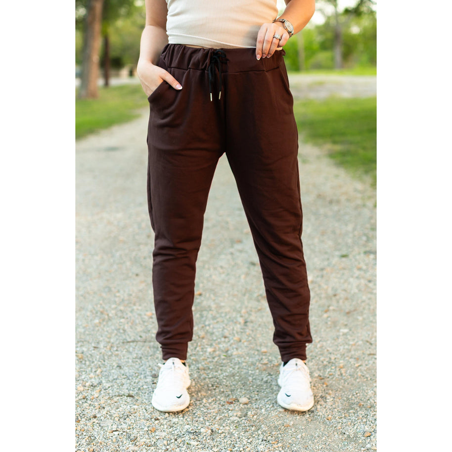 PreOrder | The Brinley - Brown Fleece Joggers
