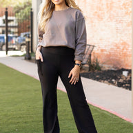 Ready to Ship | The Madison - Straight Leg Black Leggings with Pockets