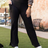 Ready to Ship | The Madison - Straight Leg Black Leggings with Pockets