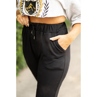 Ready to Ship | The Braelyn - Black Fleece Jogger