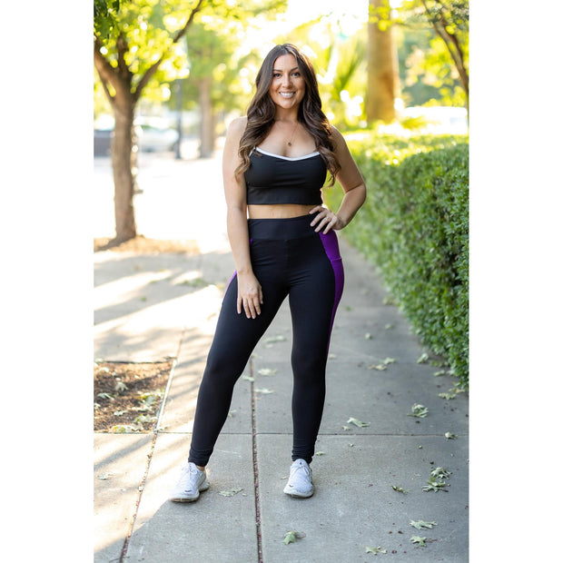 PreOrder | The Presley - Purple Panel Full Length Leggings ROUND 2