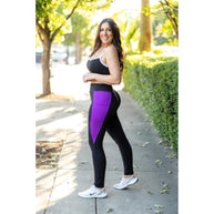 PreOrder | The Presley - Purple Panel Full Length Leggings ROUND 2