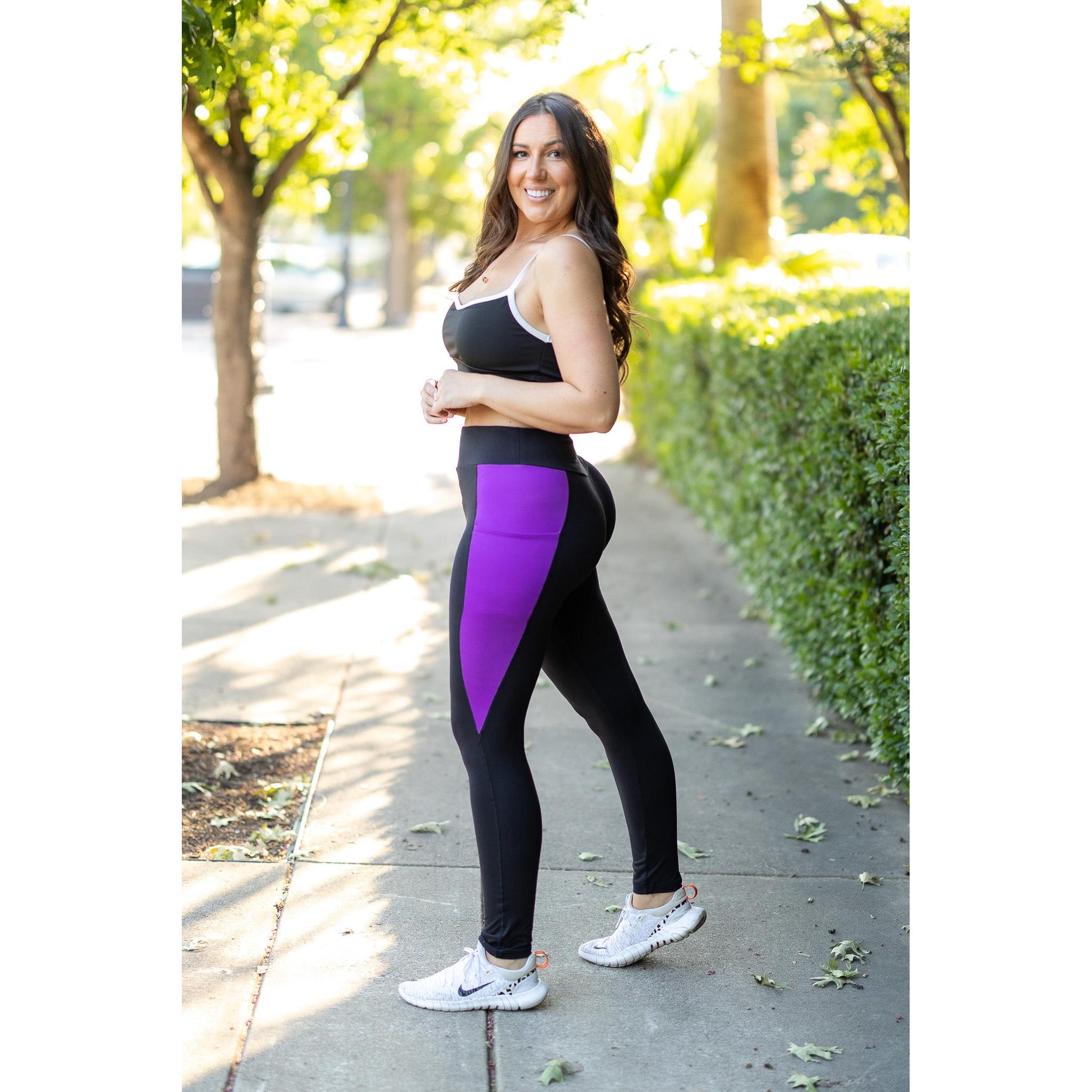 PreOrder | The Presley - Purple Panel Full Length Leggings ROUND 2