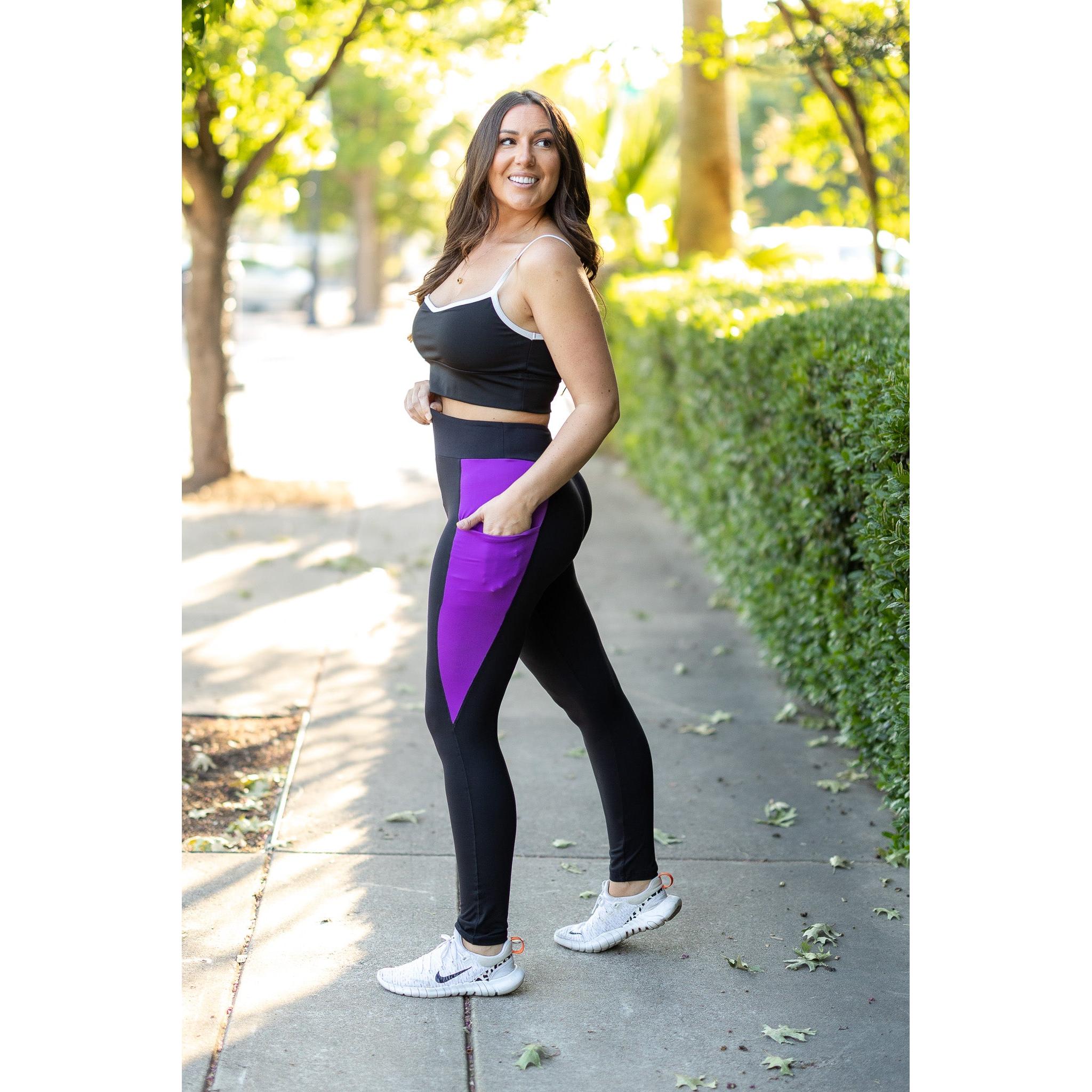 PreOrder | The Presley - Purple Panel Full Length Leggings ROUND 2