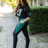 PreOrder | The Gracie- Green Panel Full Length Leggings Round 2