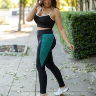 PreOrder | The Gracie- Green Panel Full Length Leggings Round 2