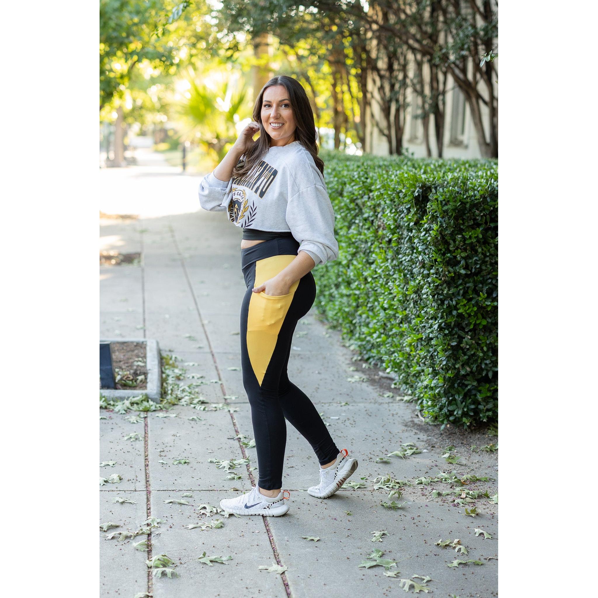 Ready to Ship | The Yasmine - Yellow Panel Full Length Leggings