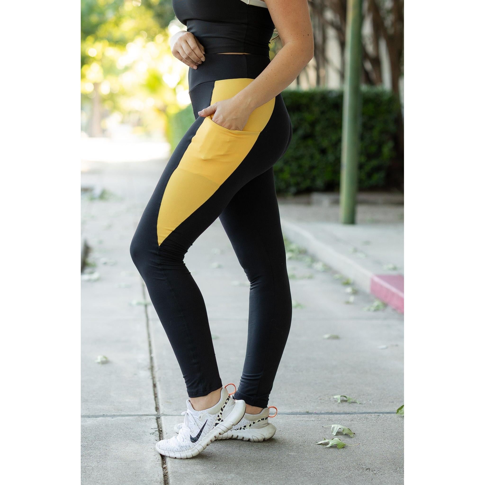 PreOrder | The Yasmine Yellow Panel Full Length Leggings  ROUND 2